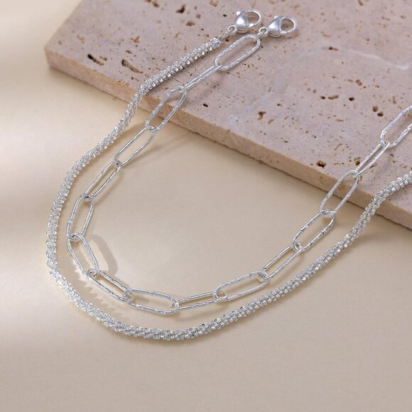 2 Layered Paper-SL Beaded Cuban Link Waterproof Adjustable  Anklet for Women - Picture 7 of 9